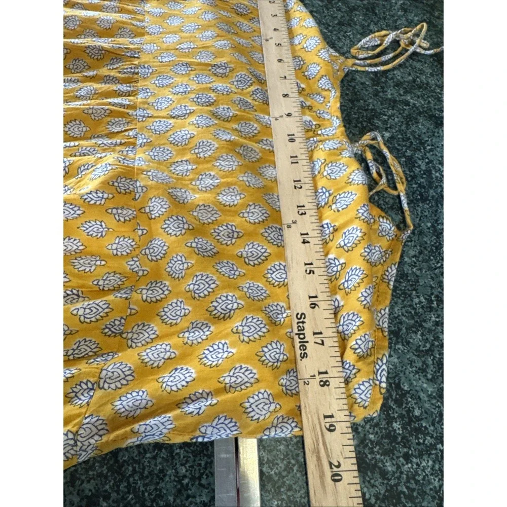 Emerson Fry India Collection Hand Block Printed Button Front Maxi Dress M/L??